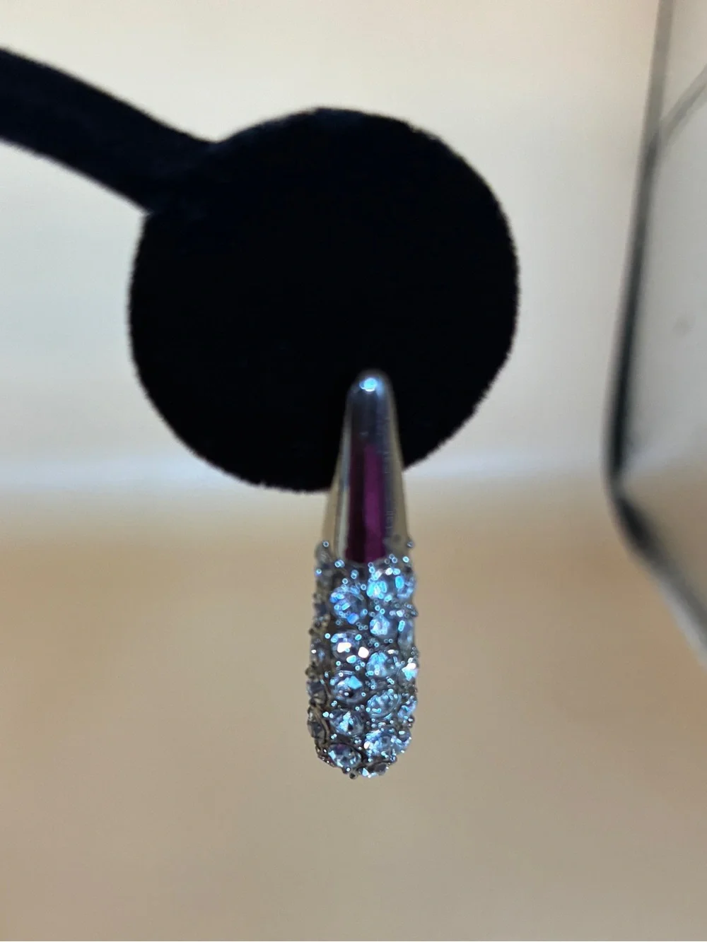 Vintage Crystal Pave Drop Silver Tone Statement Earrings